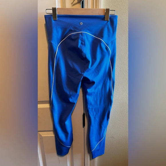 RBX Blue White Stripe Leggings Workout Pants Sz M - Picture 5 of 9